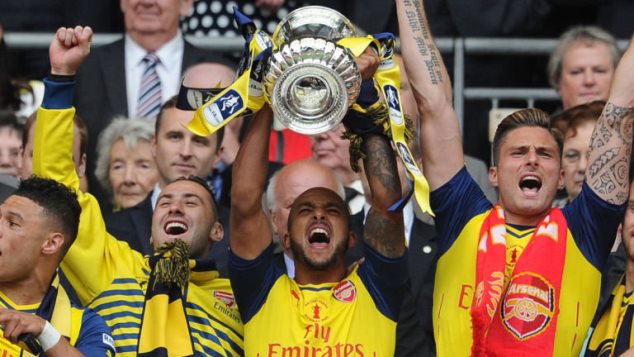 Walcott with the FA Cup trophy